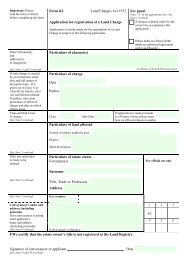 Form K1 - Land Registry