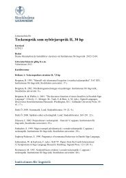 Litteraturlista VT13 - Institutionen för lingvistik - Stockholms universitet