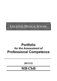 Example Portfolio for students at Leicester Medical School.