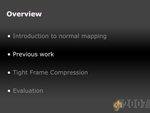 Tight Frame Normal Map Compression - Graphics Hardware