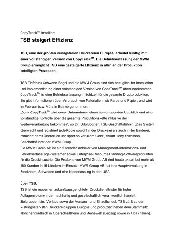 TSB steigert Effizienz