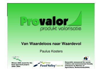 Goud voor oud - Paulus Kosters - Food Valley