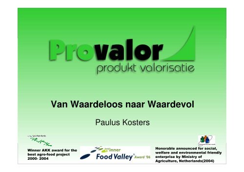 Goud voor oud - Paulus Kosters - Food Valley