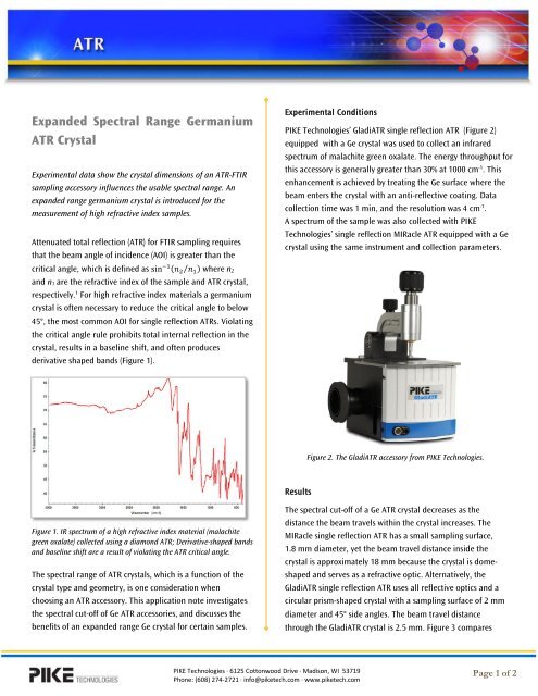 Expanded Spectral Range Germanium ATR Crystal - PIKE ...