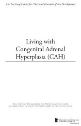 Living with Congenital Adrenal Hyperplasia - Department of Pediatrics