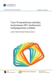 Tuovi 9: Interaktiivinen tekniikka koulutuksessa 2011 ... - Helsinki.fi