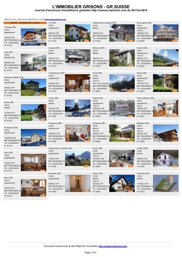 For Rent House/Villa KLOSTERS-DORF in Switzerland - Repimmo