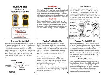 RAE Systems MultiRAE Lite Diffusion QuickStart Guide - Geotech ...