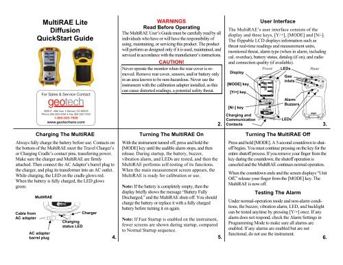 RAE Systems MultiRAE Lite Diffusion QuickStart Guide - Geotech ...