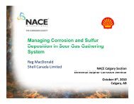 Managing Corrosion and Sulfur Deposition in Sour ... - NACE Calgary