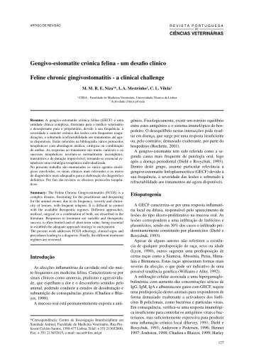 Gengivo-estomatite crónica felina - Faculdade de Medicina ...