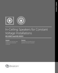 In-Ceiling Speakers for Constant Voltage ... - Boston Acoustics