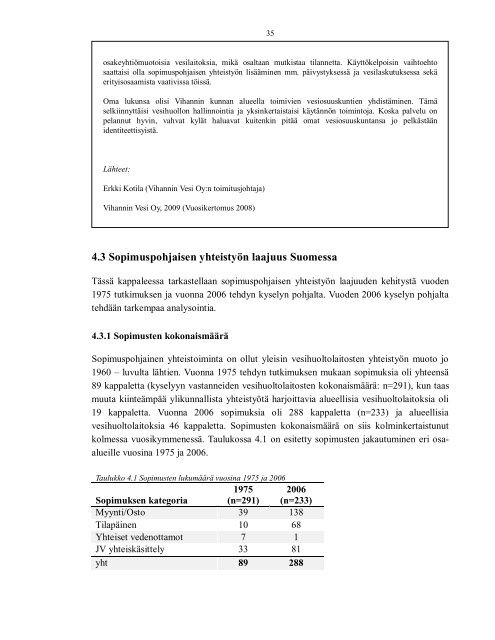 Vesihuollon ylikunnallinen sopimuspohjainen yhteistyö