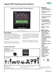 Signet 5075 Totalizing Flow Monitor Description - Peterss