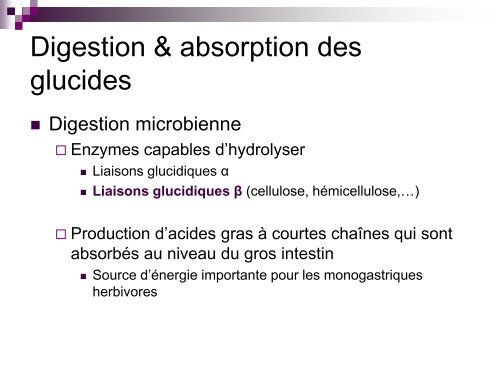 Digestion et absorption des glucides et des ... - Physiologie ENVT