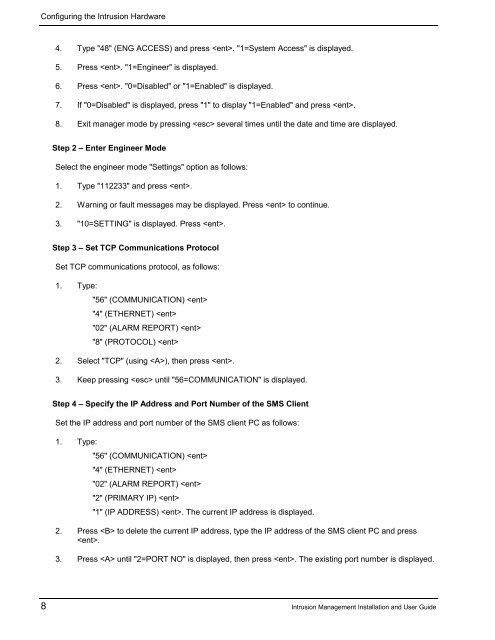 Intrusion Management Installation and User Guide - G4S Technology