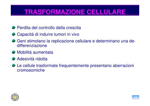 oncogenesi virale - Sezione di Microbiologia