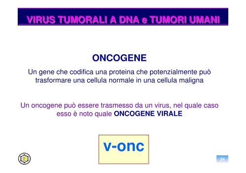 oncogenesi virale - Sezione di Microbiologia