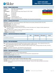 MATERIAL SAFETY DATA SHEET Sklar Kleen Liquid Detergent