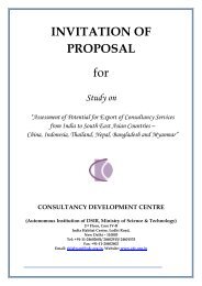 Invitation of Proposal for Study on - Consultancy Development Center