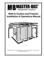 Walk-In Coolers and Freezers Installation & Operations ... - Master-Bilt