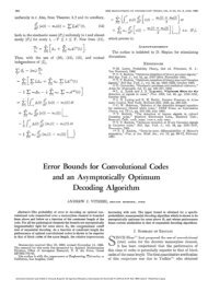 Error Bounds for Convolutional Codes and an Asymptotically ...
