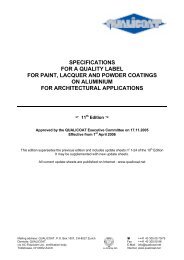 Specifications for a Quality Label for Paint, Lacquer and ... - Qualicoat
