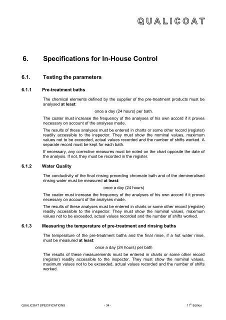 Specifications for a Quality Label for Paint, Lacquer and ... - Qualicoat