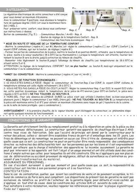 Notice Convecteur électronique Noirot Mélodie Evolution