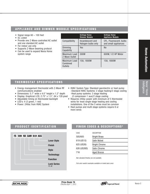 Schlage Residential Box Pack Price Book - Top Notch Distributors, Inc.