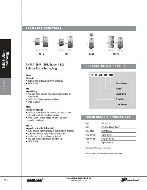 Schlage Residential Box Pack Price Book - Top Notch Distributors, Inc.