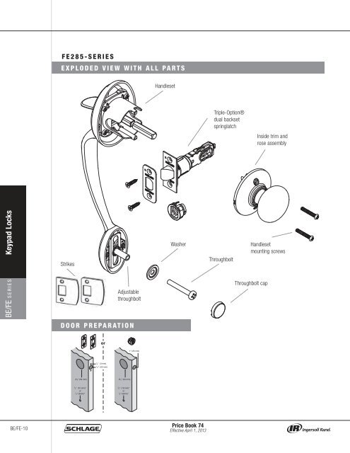 Schlage Residential Box Pack Price Book - Top Notch Distributors, Inc.