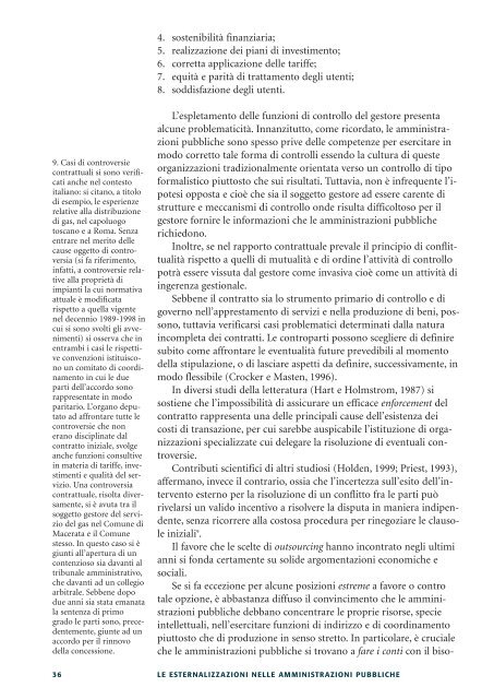 Le esternalizzazioni nelle amministrazioni pubbliche