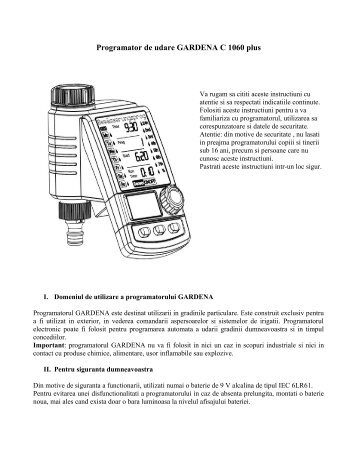 Programator de udare GARDENA C 1060 plus - Dedeman