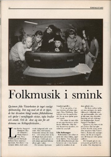 1992-06-00 Tonfallet Quinnen Folkmusik i smink