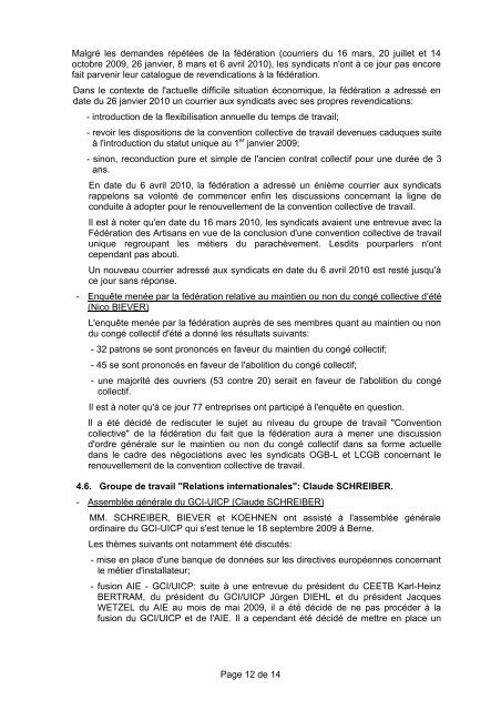 Rapport de l'assemblée générale ordinaire du 7 - FIESC