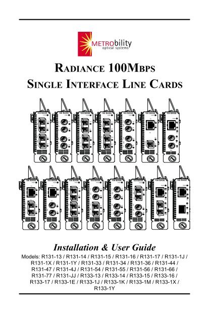 radiance 100mbps single interface line cards