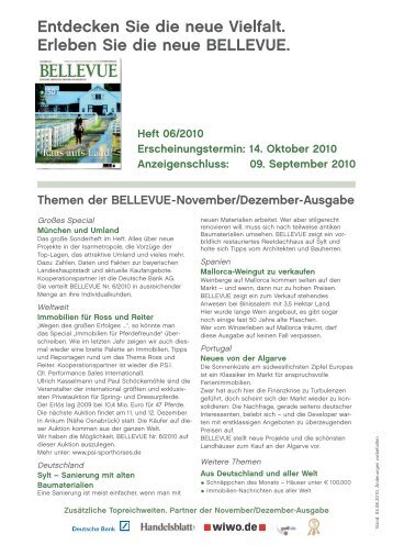 Entdecken Sie die neue Vielfalt. Erleben Sie die neue BELLEVUE.