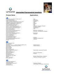 Intermediate Pharmaceutical Ingredients Product ... - Univar Canada