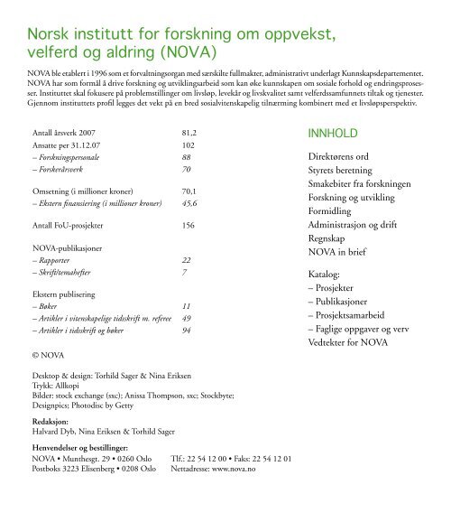 Norsk institutt for forskning om oppvekst, velferd og aldring (NOVA)
