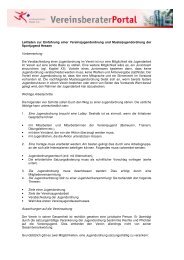 Jugendordnung - lsb h-Vereinsberater