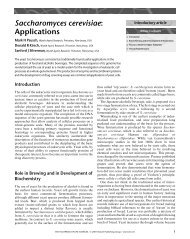 Saccharomyces cerevisiae: Applications - School of Life Sciences