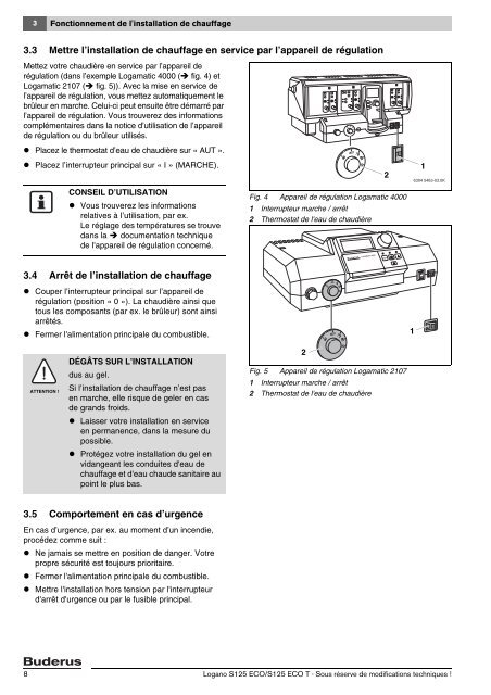 Notice d'utilisation Logano S125 ECO/S125 ECO T - Buderus