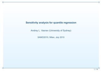 Sensitivity analysis for quantile regression - IPSC