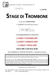 STAGE DI TROMBONE - Conservatorio Steffani
