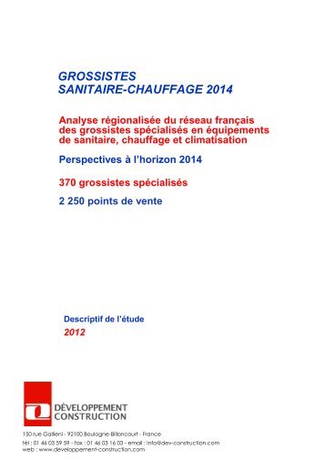Contrat GROSSISTES SANITAIRE-CHAUFFAGE 2014