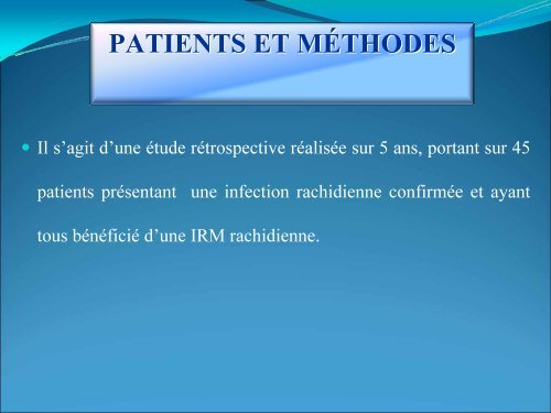 Apport de l''IRM dans les infections rachidiennes