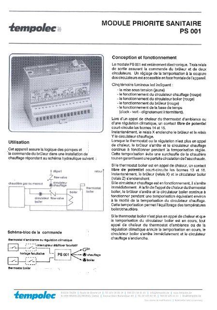 MODULE PRIORITE SANITAIRE PS 001 Utilisation J - VEMU