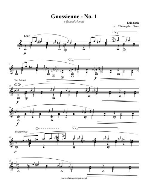 Erik Satie - Gnossienne No. 1 - Classical Guitar