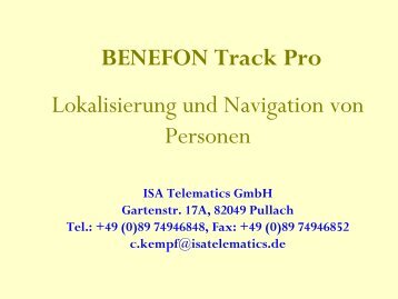 BENEFON Track Pro Lokalisierung und Navigation ... - ISA Telematics